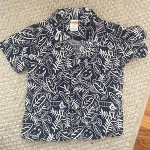 Gymboree Button Up Shirt with Tropical Dinosaur Print